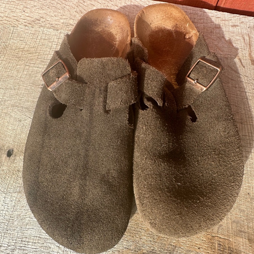 Birkenstock Suede Boston Clogs